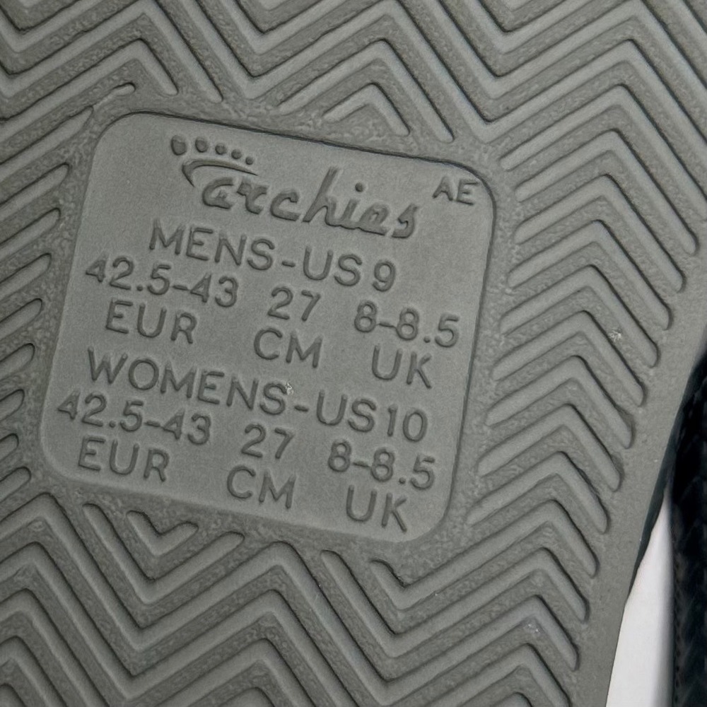 Archies Arch Support Flip Flops Womens US 10 Mens 9 Gray Neutral Unisex Summer - Picture 3 of 13